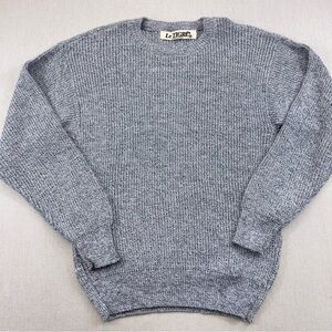 Vintage Le Tigre Sweater Mens Sz M Black White Fleck 80s Made in USA Grandpa Y2K